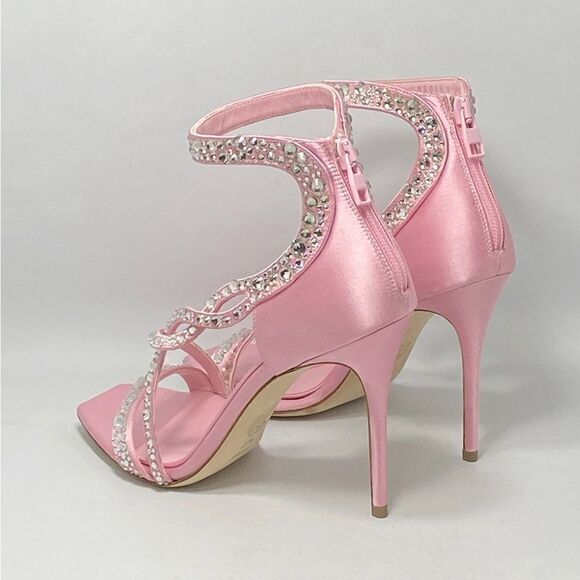 Alexander McQueen Crystal Satin Ankle-Cuff Cocktail Sandals size 37.5 - Picture 6 of 12